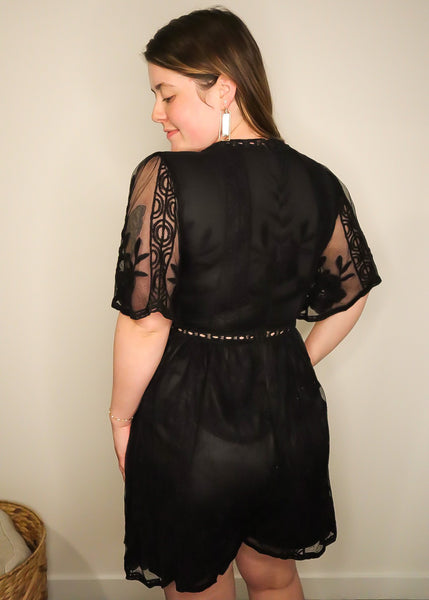 Blossom Romper in Black