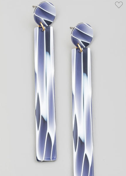Blue Strokes Earring