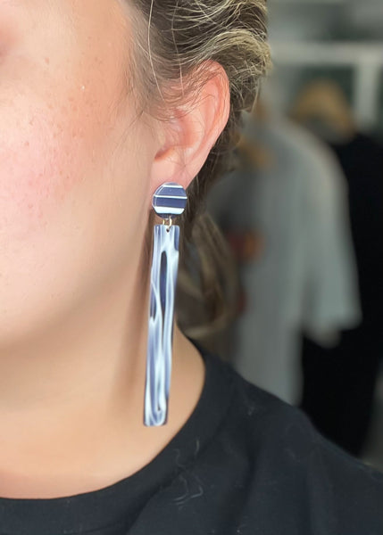 Blue Strokes Earring