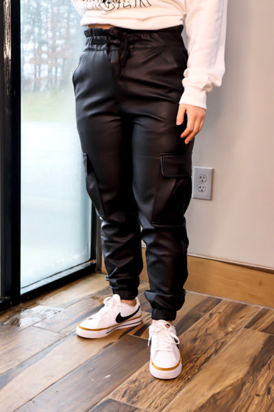 Ashley Faux Leather Joggers