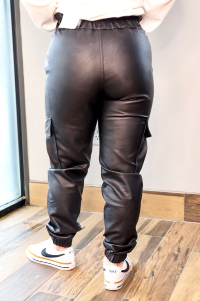 Ashley Faux Leather Joggers