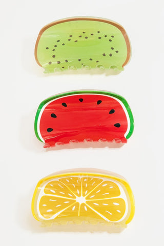 Kiwi Lemon Watermelon Hair Clip Set