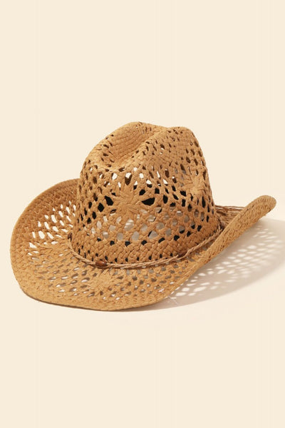 Let’s Go Girls Straw Weave Rope Ribbon Cowboy Hat