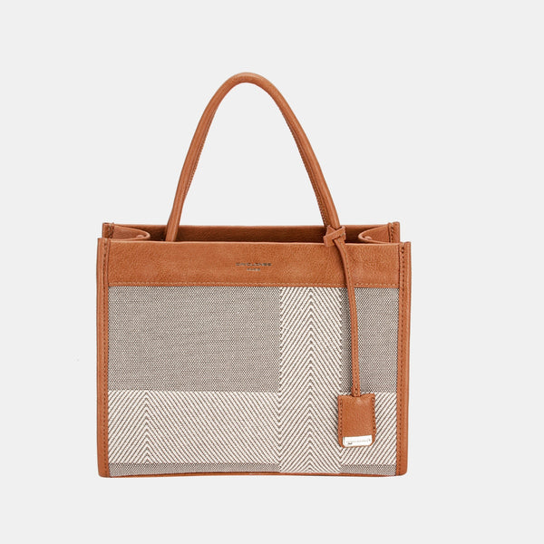 Striped Contrast Tote Bag