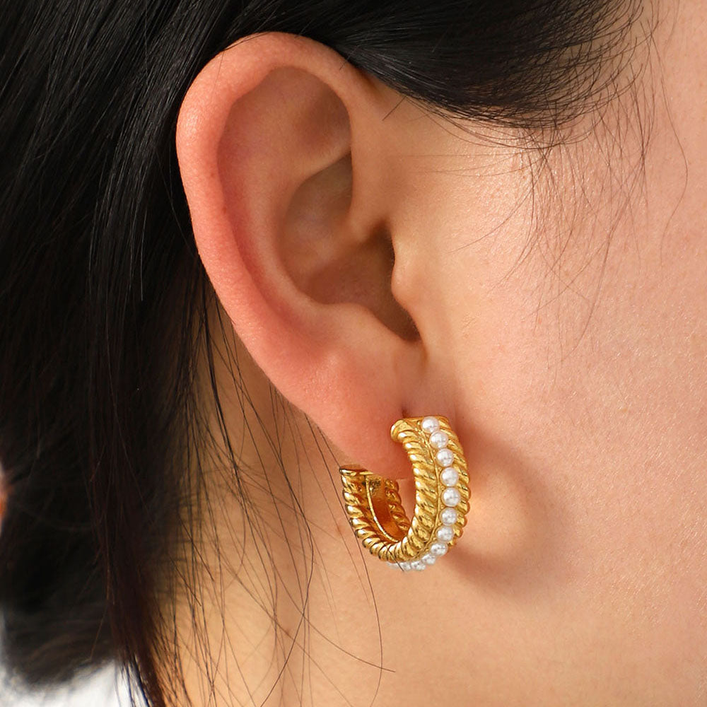 Mother of Pearl C-Hoop Earrings