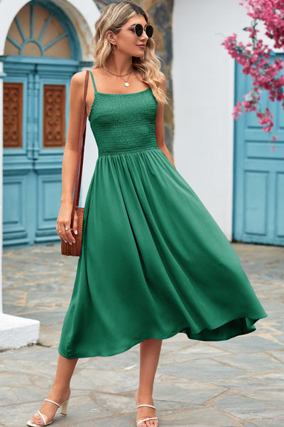 Smocked with Smiles Spaghetti Strap Midi Dress