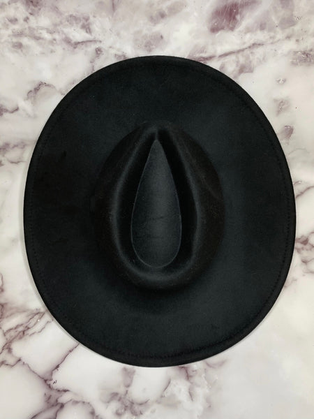 The Ali Wide Brim Fedora in Black