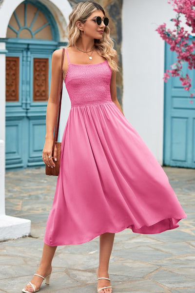 Smocked with Smiles Spaghetti Strap Midi Dress