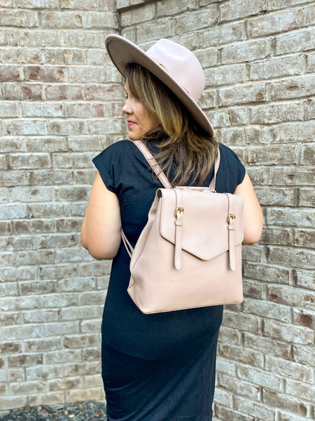 The Linda Backpack in Taupe